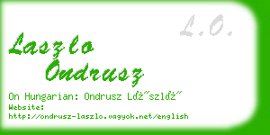 laszlo ondrusz business card